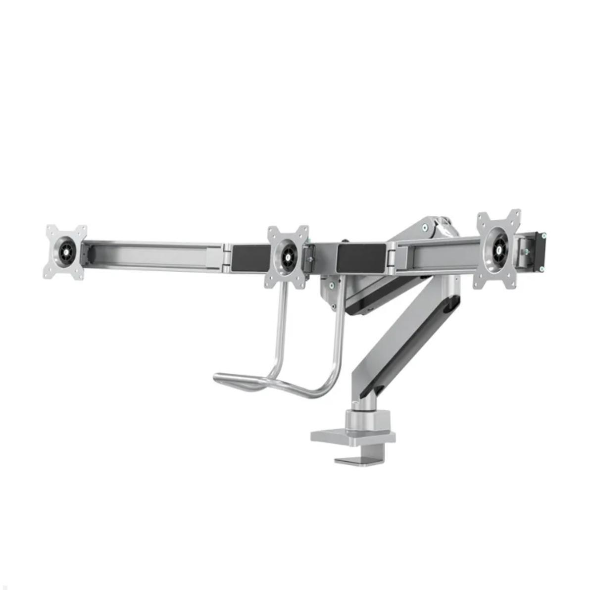 Monitorhalterung für 3 Monitore silber - Neomounts NM-D775DX3SILVER, Vorderansicht Monitorhalterung für 3 Monitore silber - Neomounts NM-D775DX3SILVER, Vorderansicht
