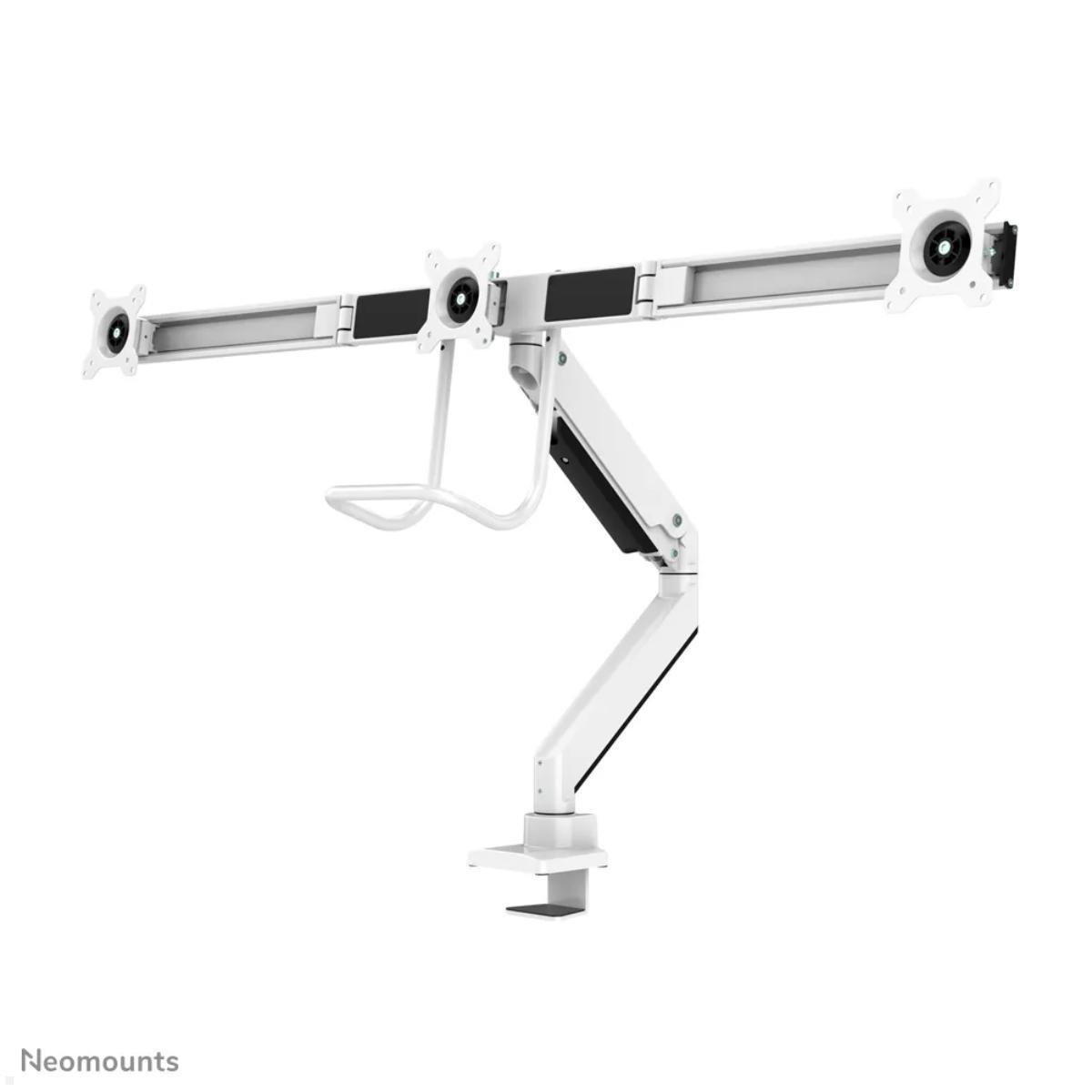 Monitorhalterung für 3 Monitore weiß, Neomounts NM-D775DX3WHITE, Seitenansicht Monitorhalterung für 3 Monitore weiß, Neomounts NM-D775DX3WHITE, Seitenansicht