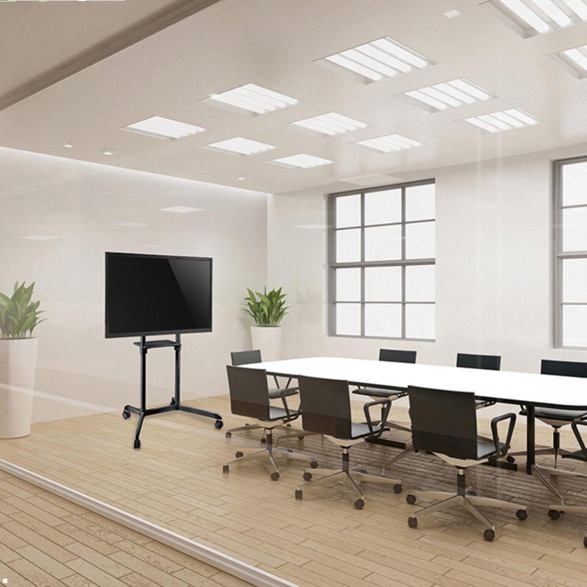 Neomounts NS-M1250BLACK Monitorständer mit Rollen bis 70 Zoll, schwarz, Anwendung Meetingraum Neomounts NS-M1250BLACK Monitorständer mit Rollen bis 70 Zoll, schwarz, Anwendung Meetingraum