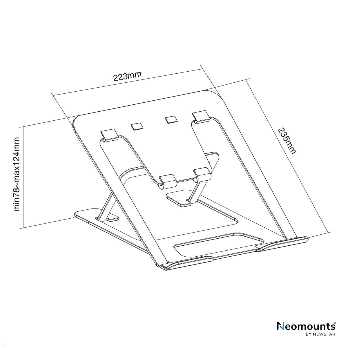 Neomounts NSLS085BLACK Laptopständer bis 17 Zoll, höhenverstellbar, schwarz technische Zeichnung Neomounts NSLS085BLACK Laptopständer bis 17 Zoll, höhenverstellbar, schwarz technische Zeichnung
