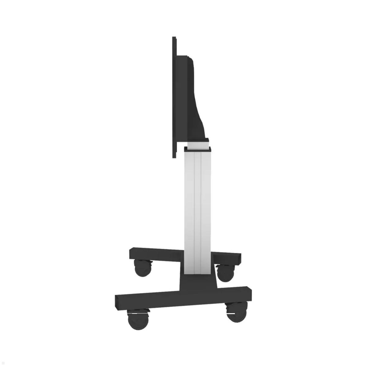 Neomounts PLASMA-M2500SILVER mobiler Flatscreen Bodenständer bis 100 Zoll, silber, Seitenansicht eingefahren Neomounts PLASMA-M2500SILVER mobiler Flatscreen Bodenständer bis 100 Zoll, silber, Seitenansicht eingefahren