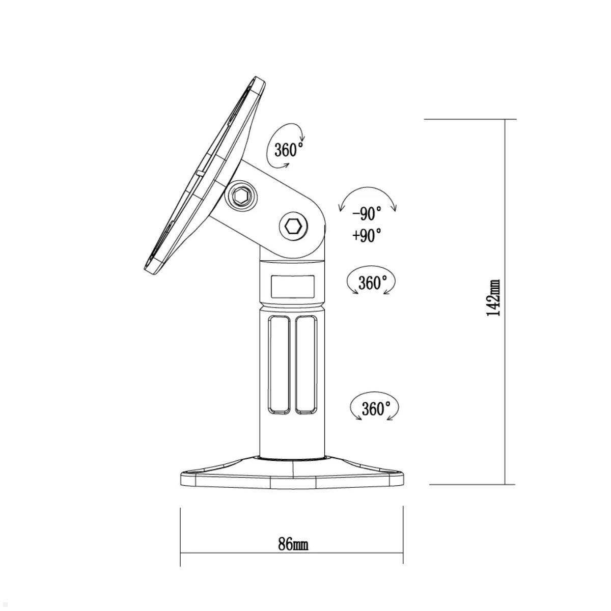 Neomounts SPEAKER-W100 Lautsprecherhalter für Wand/Decke, Skizze Neomounts SPEAKER-W100 Lautsprecherhalter für Wand/Decke, Skizze
