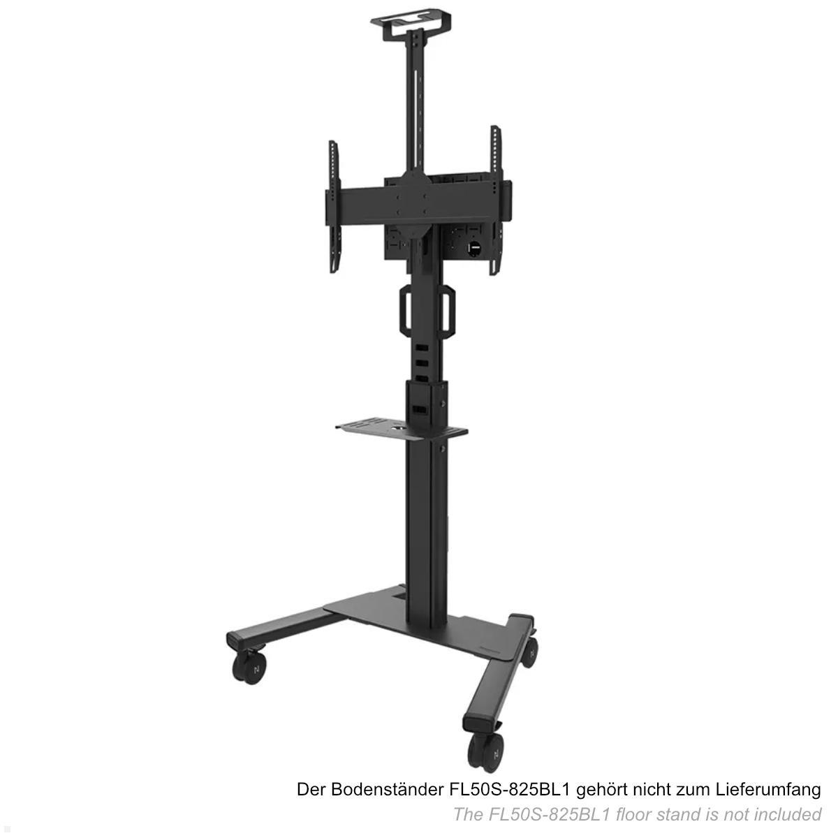 Neomounts Zubehör AV1-825BL Videobar & Multimedia-Kit für FL50S-825BL1, Ansicht am Bodenständer Neomounts Zubehör AV1-825BL Videobar & Multimedia-Kit für FL50S-825BL1, Ansicht am Bodenständer