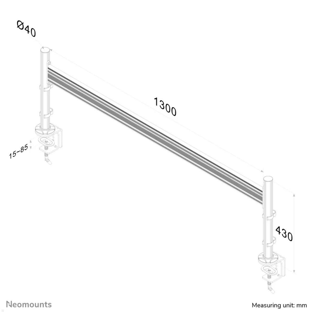 Neomounts FPMA-DTB100 3-fach Multimonitor Tischhalterung, Skizze Neomounts FPMA-DTB100 3-fach Multimonitor Tischhalterung, Skizze