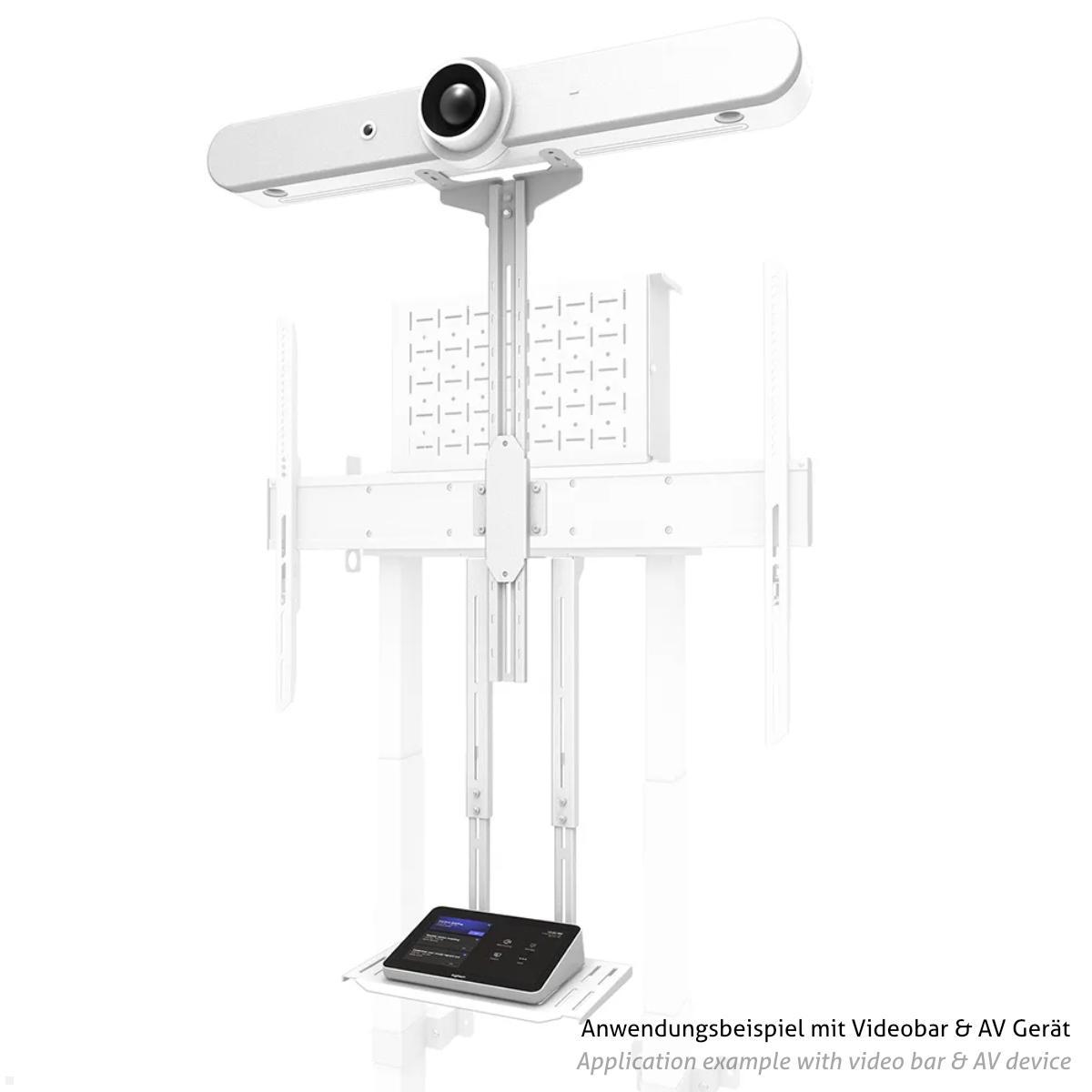 Neomounts AFL-875WH1 Videobar / Multimedia Halterung für Logitech Rally Bar, weiß Anwendungsbeispiel mit Videobar Neomounts AFL-875WH1 Videobar / Multimedia Halterung für Logitech Rally Bar, weiß Anwendungsbeispiel mit Videobar