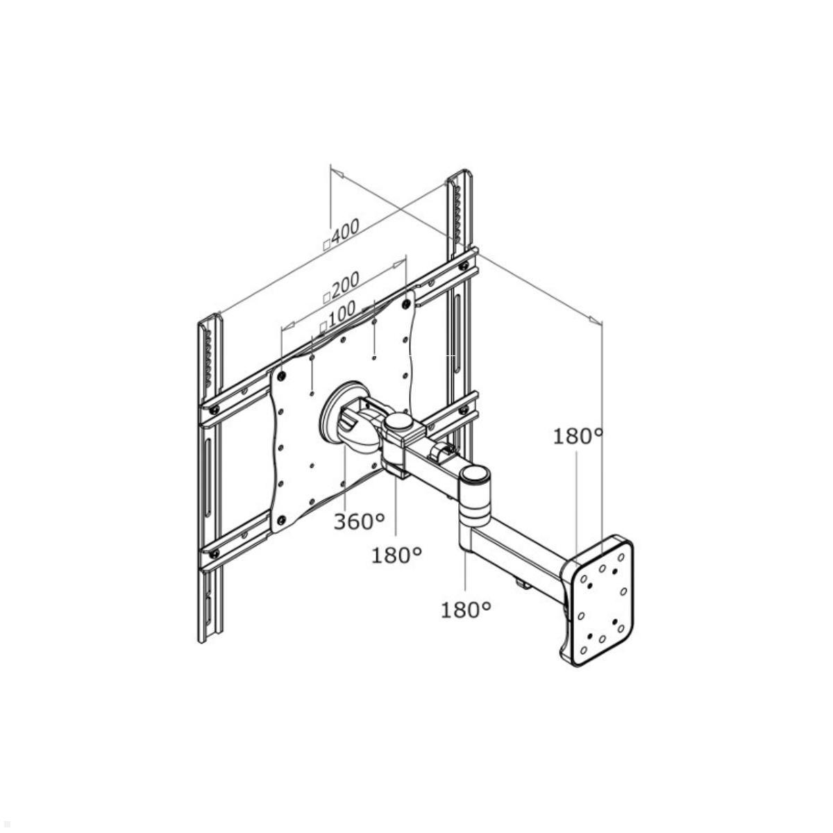 Neomounts FPMA-W960 TV Wandhalterung mit Schwenkarm, 23-52 Zoll, Zeichnung Maße Neomounts FPMA-W960 TV Wandhalterung mit Schwenkarm, 23-52 Zoll, Zeichnung Maße