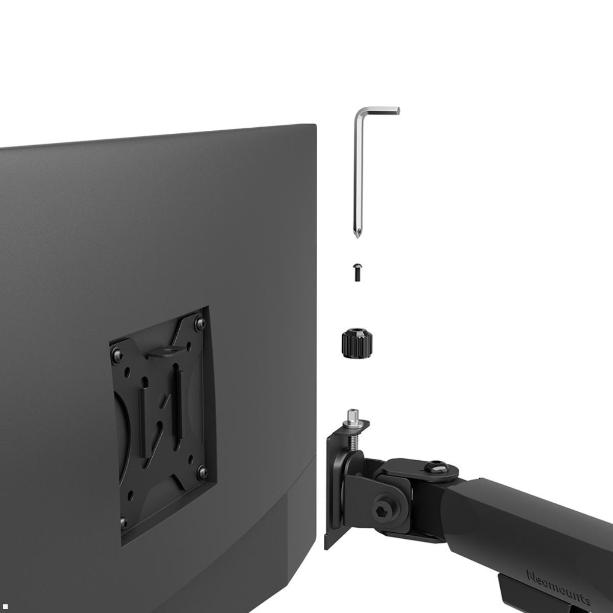 Neomounts NERO DS60-600BL3 3-fach Monitor Tischhalterung, schwarz einfache Montage