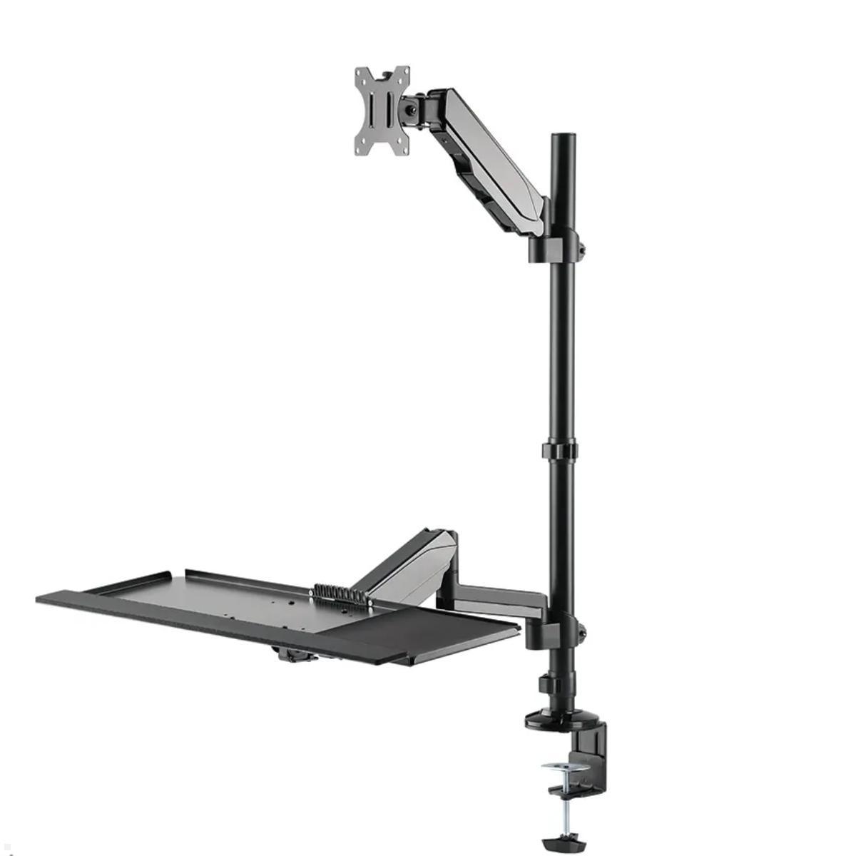 Neomounts DS90-325BL1 tischmontierter Sitz-Steh-Arbeitsplatz für Bildschirme bis 32 Zoll, Detailansicht  Neomounts DS90-325BL1 tischmontierter Sitz-Steh-Arbeitsplatz für Bildschirme bis 32 Zoll, Detailansicht