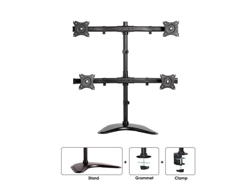 Neomounts Select NM-D335D4BLACK Bildschirm Standfuß für 4 Monitore bis 27 Zoll, schwarz, Lieferumfang Neomounts Select NM-D335D4BLACK Bildschirm Standfuß für 4 Monitore bis 27 Zoll, schwarz, Lieferumfang
