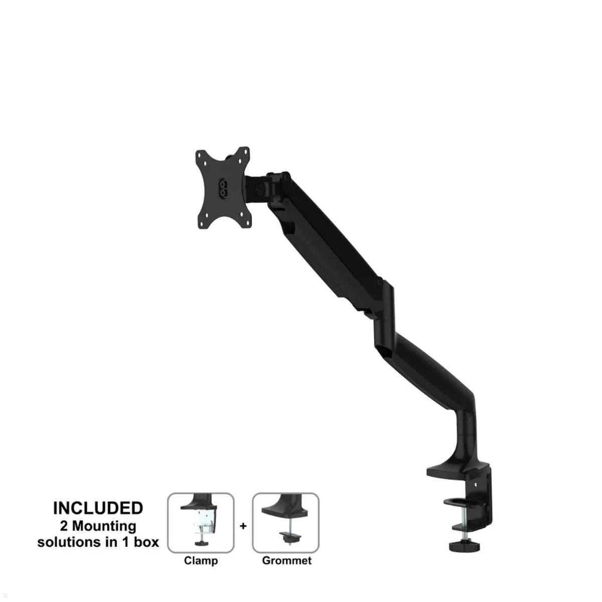 Neomounts Select NM-D750 Monitor Tischhalter, schwarz, Vorderansicht Neomounts Select NM-D750 Monitor Tischhalter, schwarz, Vorderansicht