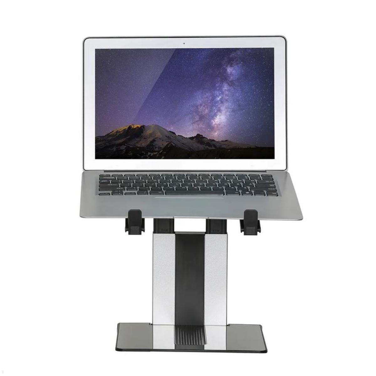 Neomounts NSLS200 höhenverstellbarer Laptopständer bis 17 Zoll, faltbar mit Notebook Neomounts NSLS200 höhenverstellbarer Laptopständer bis 17 Zoll, faltbar mit Notebook