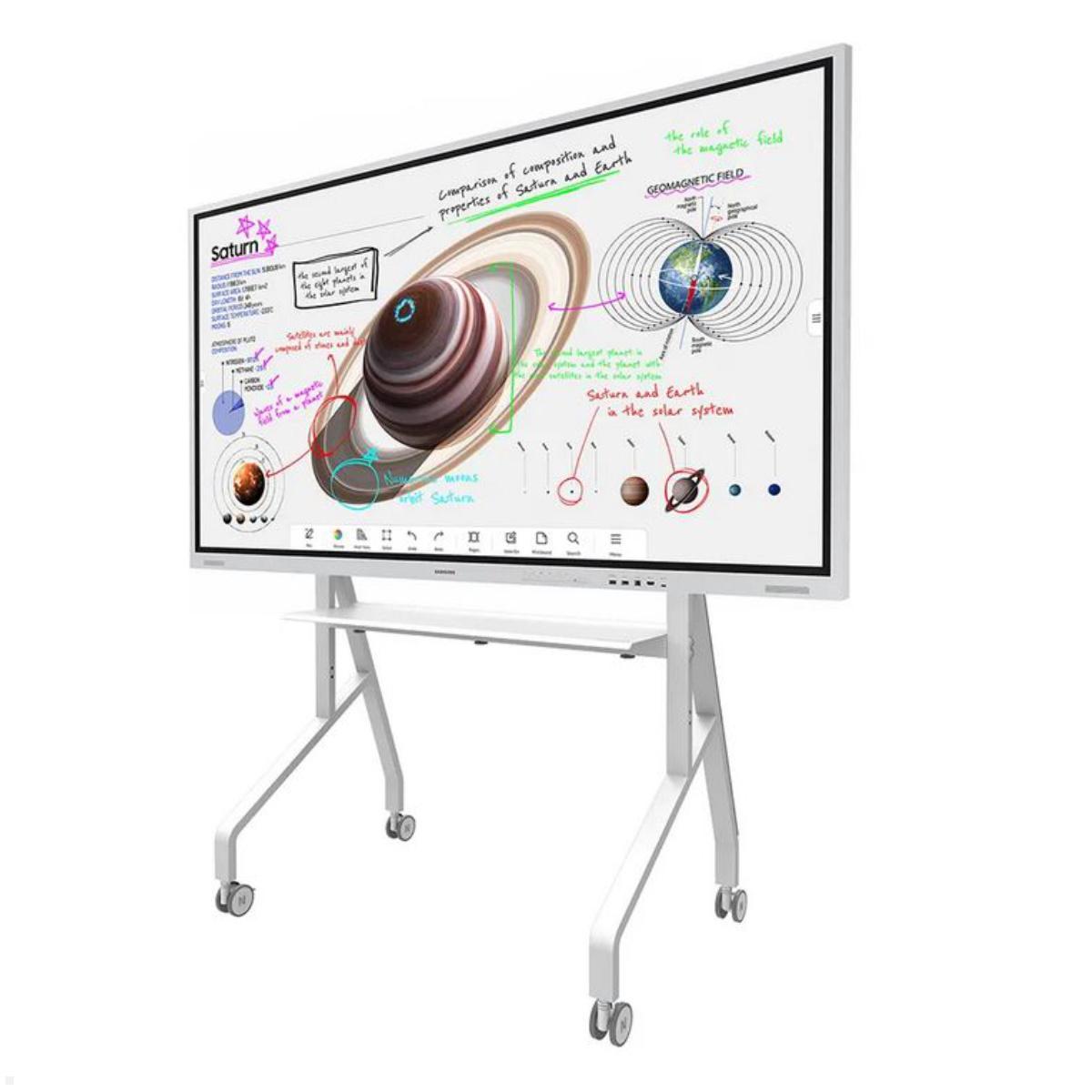 Neomounts FL50-525WH1 mobiler TV Bodenständer von 55 bis 86 Zoll, weiß Präsentation Neomounts FL50-525WH1 mobiler TV Bodenständer von 55 bis 86 Zoll, weiß Präsentation