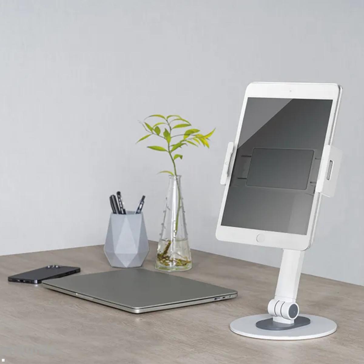 Neomounts Tablet Tischständer bis 12,9 Zoll 2 Drehpunkte, weiß, Anwendungsbeispiel Portrait Neomounts Tablet Tischständer bis 12,9 Zoll 2 Drehpunkte, weiß, Anwendungsbeispiel Portrait