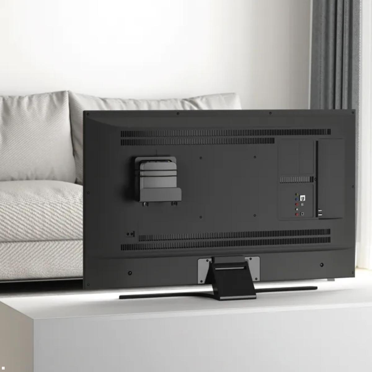 Neomounts AWL-450BL universale Mediaplayer Halterung 47-76 mm, schwarz, Anwendungsbeispiel Neomounts AWL-450BL universale Mediaplayer Halterung 47-76 mm, schwarz, Anwendungsbeispiel