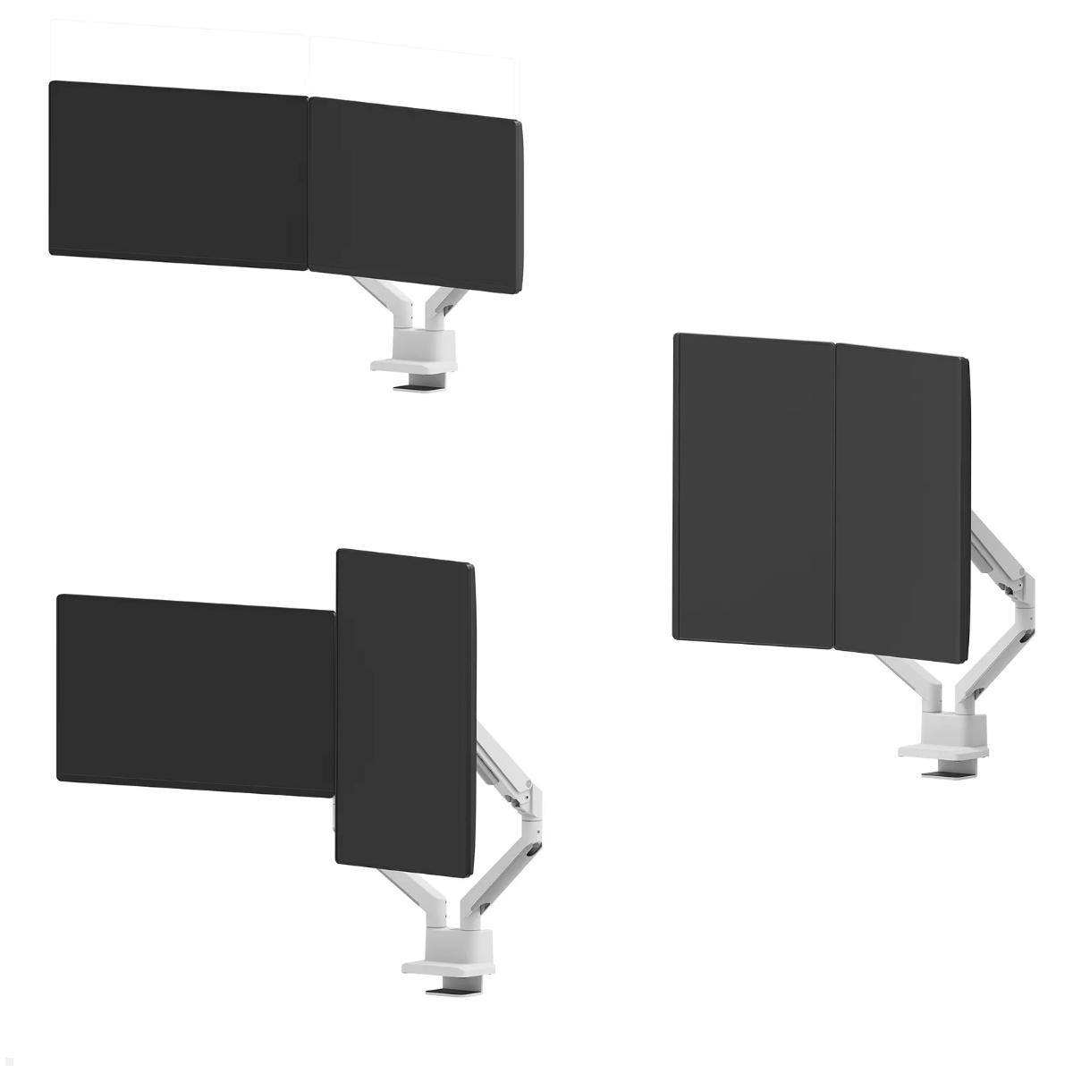 Neomounts DS70-250WH2 Monitorhalter für 2 Monitore, weiß Positionen Neomounts DS70-250WH2 Monitorhalter für 2 Monitore, weiß Positionen