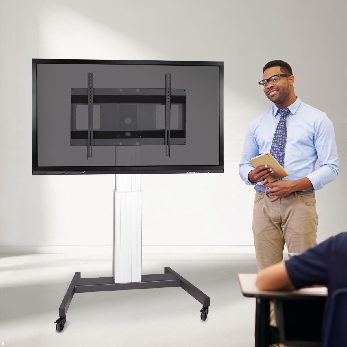 Neomounts PLASMA-M2500SILVER mobiler Flatscreen Bodenständer bis 100 Zoll, silber, Anwendung Vortrag Neomounts PLASMA-M2500SILVER mobiler Flatscreen Bodenständer bis 100 Zoll, silber, Anwendung Vortrag