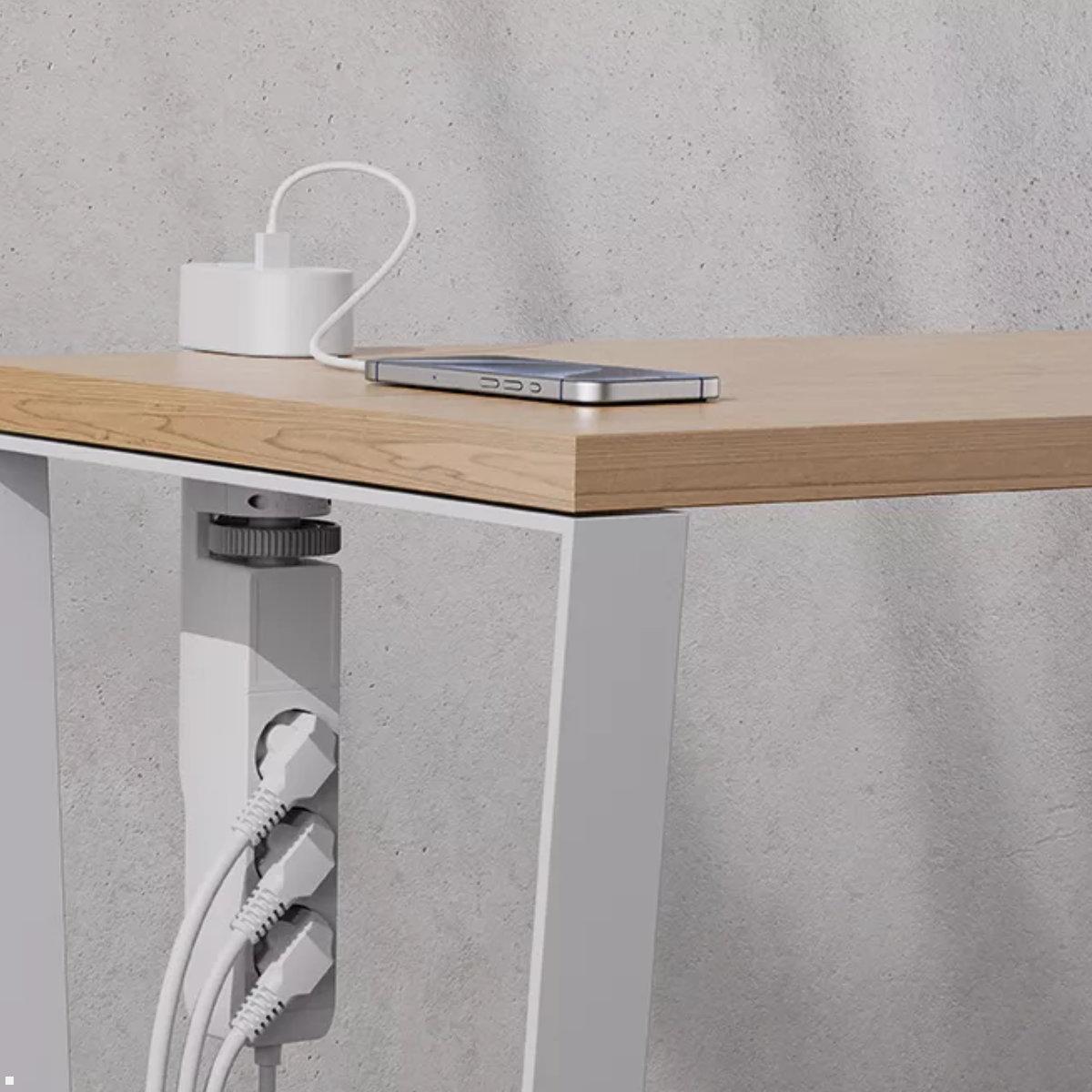 Neomounts DS22-840WH6 Tischsteckdose mit Klemme und USB A/ C, Anwendungsbeispiel Neomounts DS22-840WH6 Tischsteckdose mit Klemme und USB A/ C, Anwendungsbeispiel