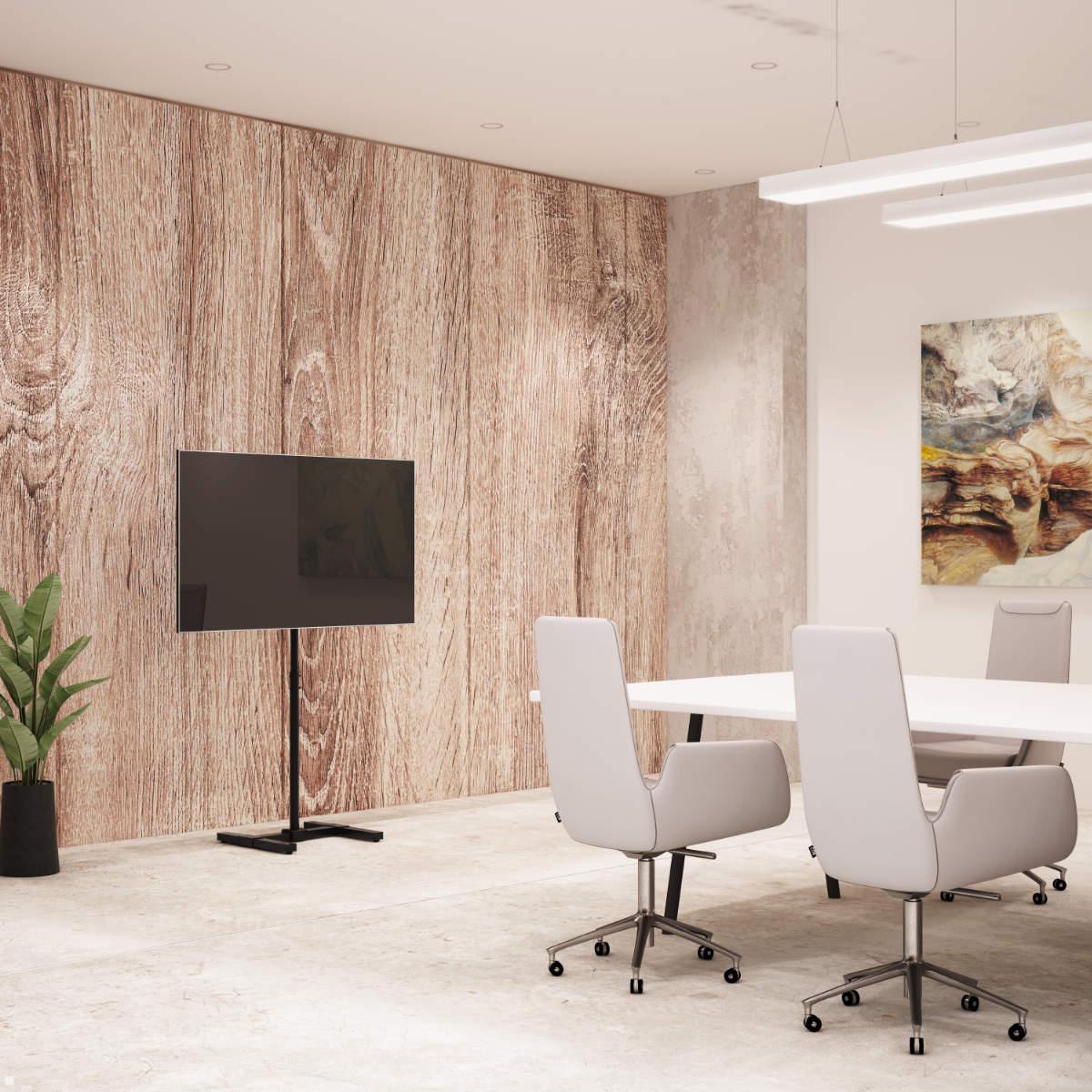 Neomounts NS-FS100BLACK Monitorständer bis 55 Zoll höhenverstellbar, schwarz, Anwendung Neomounts NS-FS100BLACK Monitorständer bis 55 Zoll höhenverstellbar, schwarz, Anwendung