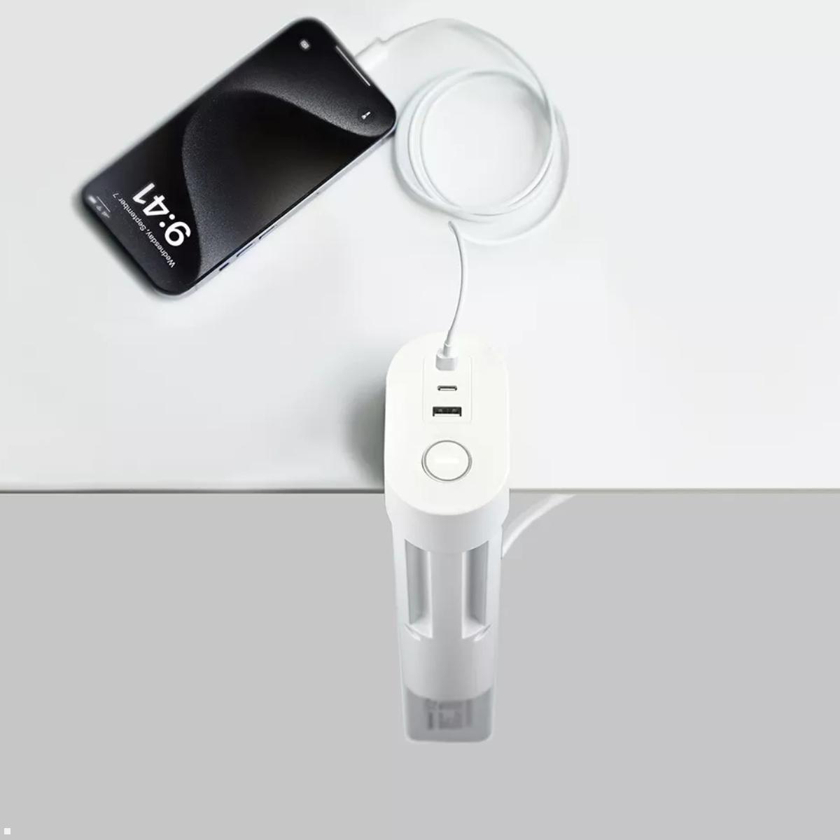 Neomounts DS22-840WH6 Tischsteckdose mit Klemme und USB A/ C, Anschluss Ladekabel Neomounts DS22-840WH6 Tischsteckdose mit Klemme und USB A/ C, Anschluss Ladekabel