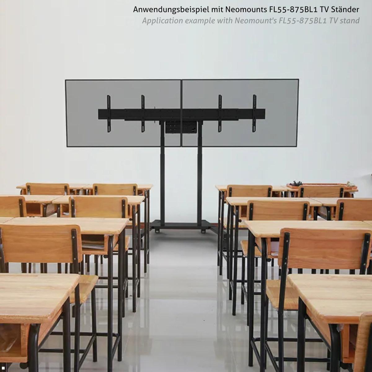 Neomounts ADM-875BL2 Zubehör VESA Adapter für Monitorhalter auf 2 Monitore, schwarz Anwendungsbeispiel Schule Neomounts ADM-875BL2 Zubehör VESA Adapter für Monitorhalter auf 2 Monitore, schwarz Anwendungsbeispiel Schule