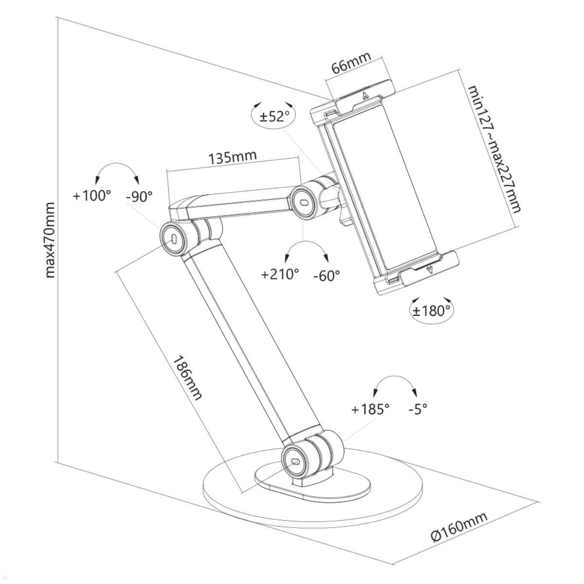 Universaler Tablet Ständer Neomounts DS15-550BL1, schwarz