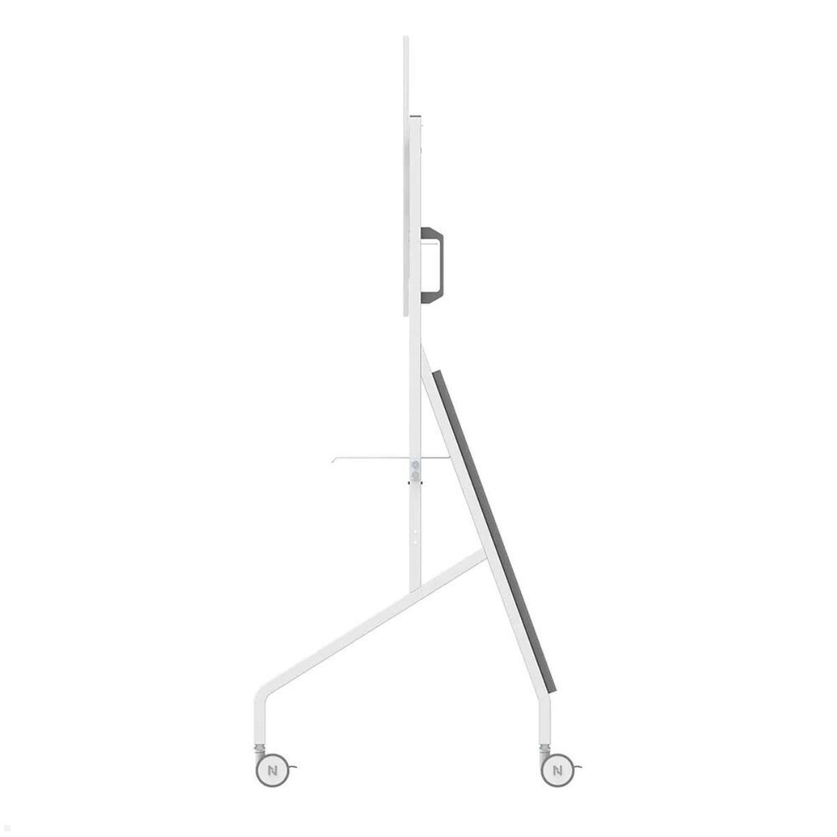 Neomounts FL50-525WH1 mobiler TV Bodenständer von 55 bis 86 Zoll, weiß Seitenansicht Neomounts FL50-525WH1 mobiler TV Bodenständer von 55 bis 86 Zoll, weiß Seitenansicht