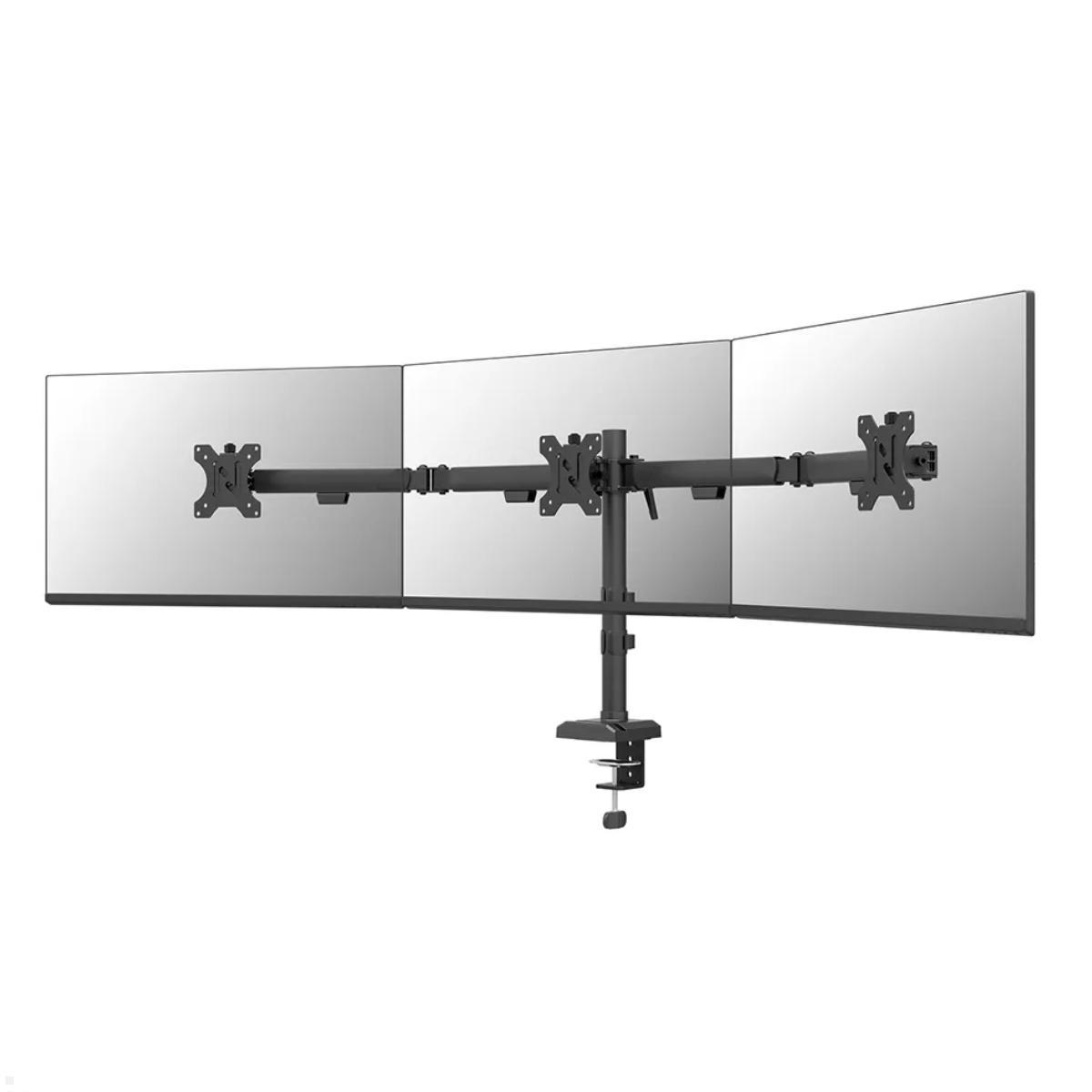Neomounts NERO DS60-600BL3 3-fach Monitor Tischhalterung, schwarz