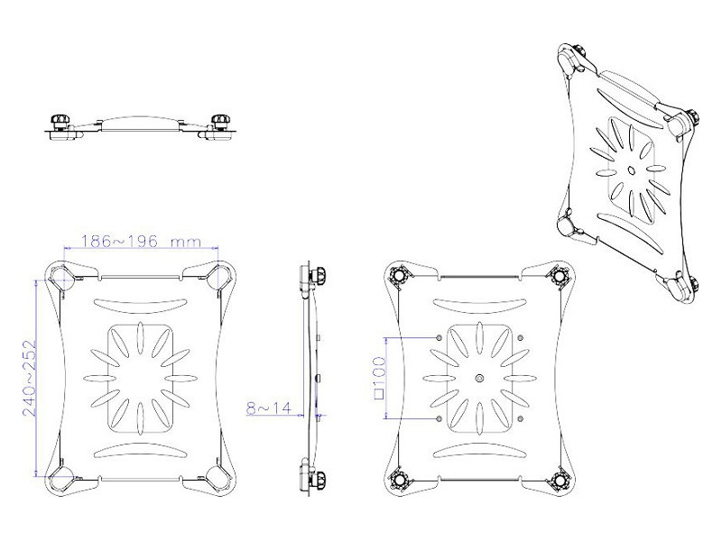 NewStar TABLET-10 Zusatzhalterung Tablet Zeichnung NewStar TABLET-10 Zusatzhalterung Tablet Zeichnung