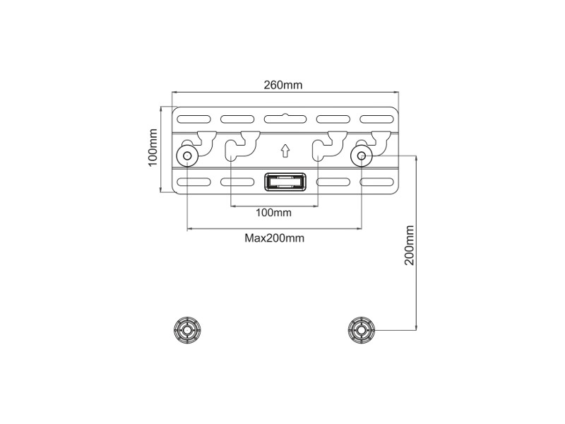 NewStar LED-W020 starre Wandhalterung Zeichnung NewStar LED-W020 starre Wandhalterung Zeichnung