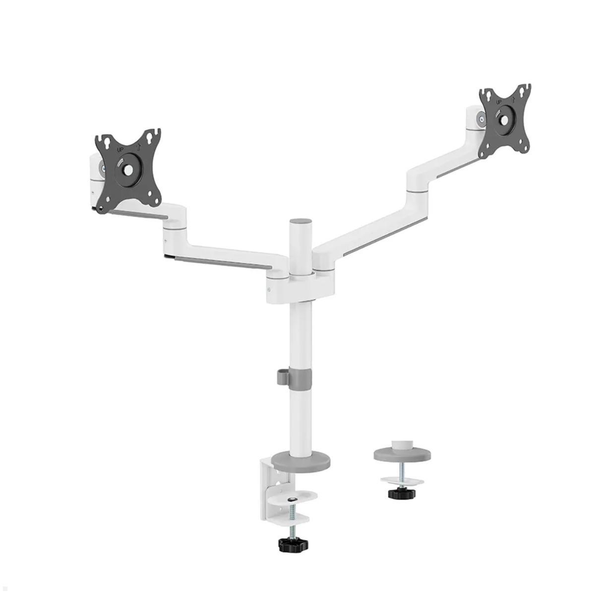 Neomounts DS60-425WH2 Monitorhalter für 2 Monitore nebeneinander bis 27 Zoll, Lieferumfang Neomounts DS60-425WH2 Monitorhalter für 2 Monitore nebeneinander bis 27 Zoll, Lieferumfang