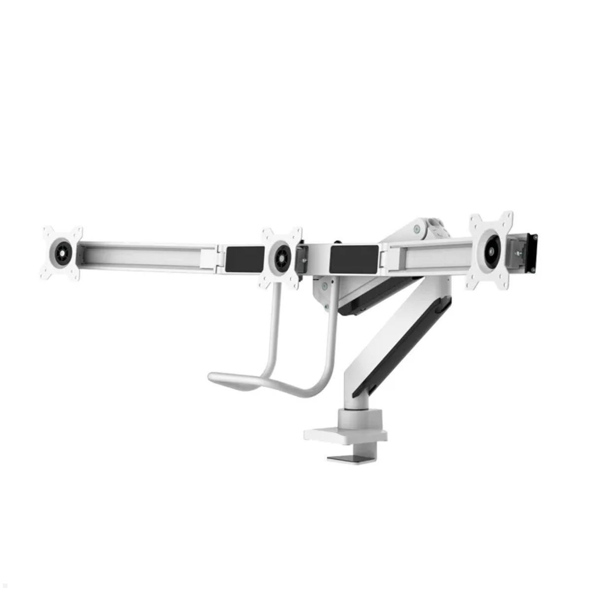 Monitorhalterung für 3 Monitore weiß, Neomounts NM-D775DX3WHITE, Vorderansicht Monitorhalterung für 3 Monitore weiß, Neomounts NM-D775DX3WHITE, Vorderansicht