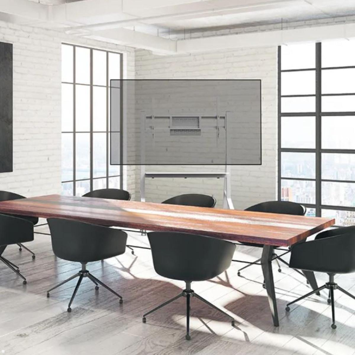 Neomounts FL50-525WH1 mobiler TV Bodenständer von 55 bis 86 Zoll, weiß Anwendung Schulungsraum Neomounts FL50-525WH1 mobiler TV Bodenständer von 55 bis 86 Zoll, weiß Anwendung Schulungsraum