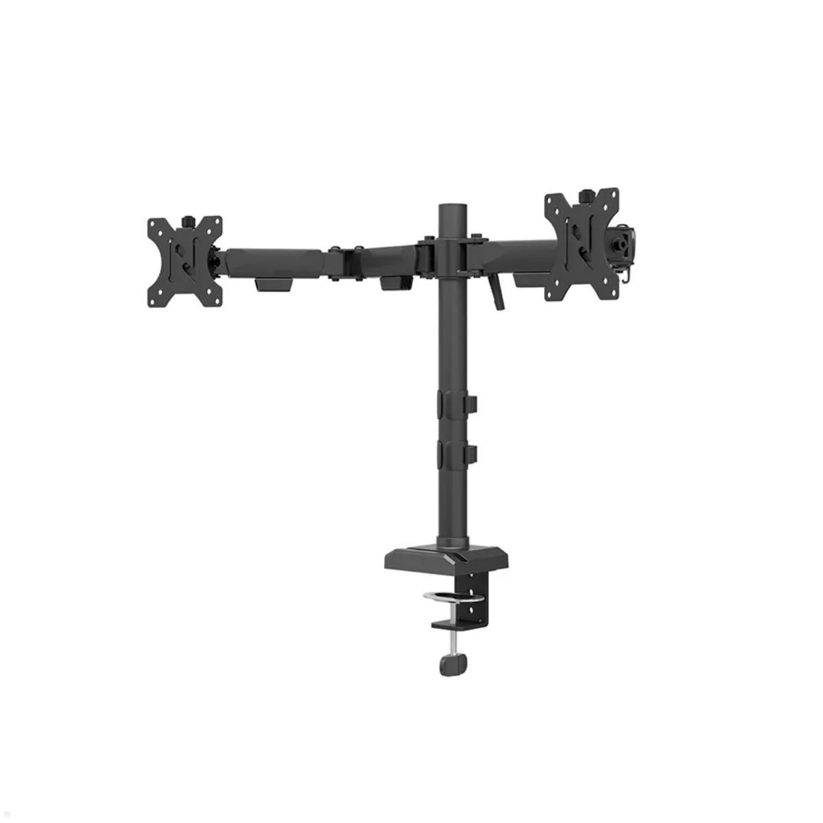 Neomounts NERO DS60-600BL2 Monitorhalter für 2 Monitore, setliche Ansicht Neomounts NERO DS60-600BL2 Monitorhalter für 2 Monitore, setliche Ansicht