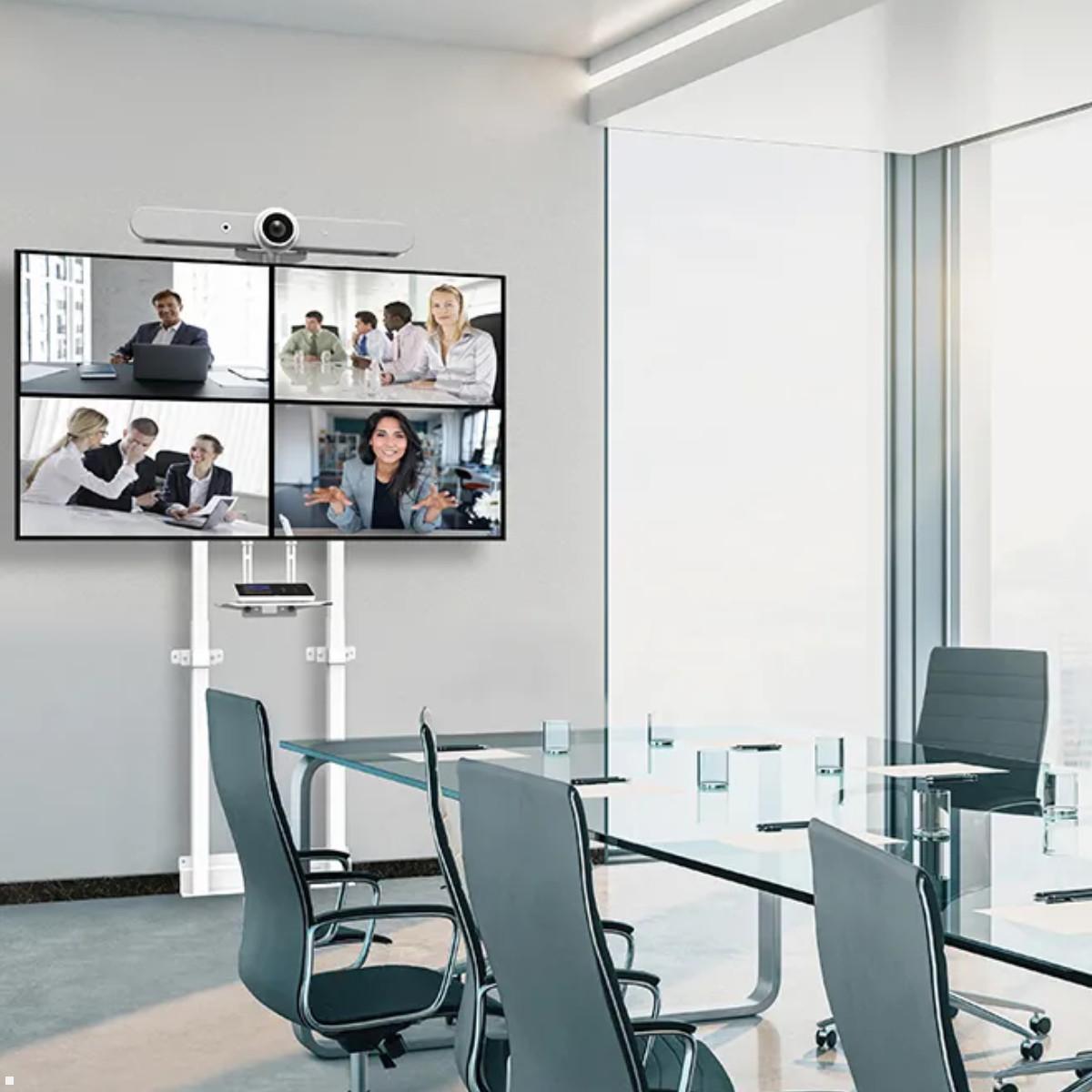 Neomounts AFL-875WH1 Videobar / Multimedia Halterung für Logitech Rally Bar, weiß Anwendungsbeispiel Neomounts AFL-875WH1 Videobar / Multimedia Halterung für Logitech Rally Bar, weiß Anwendungsbeispiel